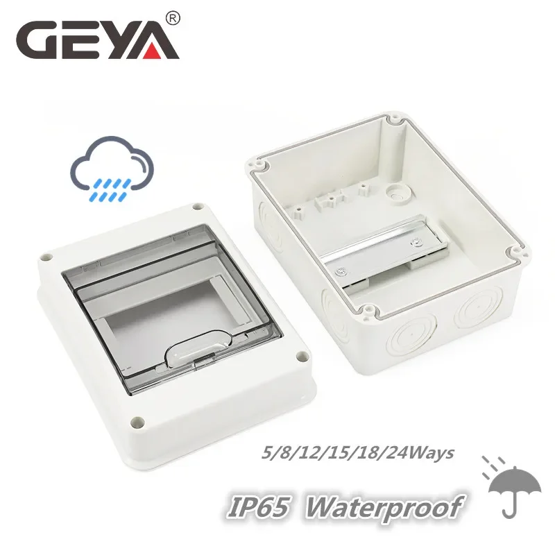 Description Picture 3 of itemGEYA 5Way Waterproof Distribution Box Circuit Breaker MCB Power Plastic Junction Wire Box IP65 Electrical Box