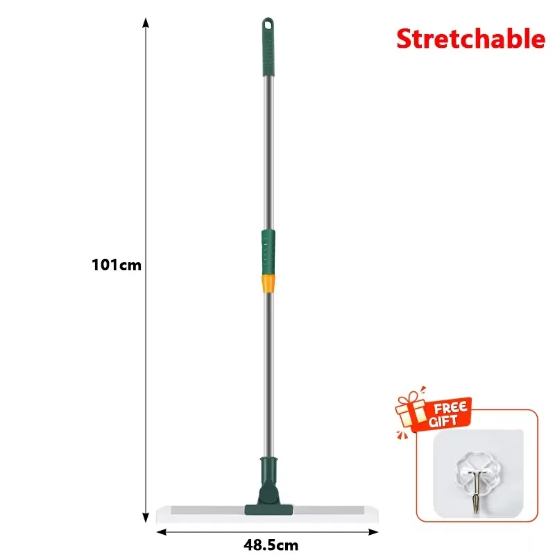 Telescopic Silicone Magic Broom & Floor Squeegee with Long Handle