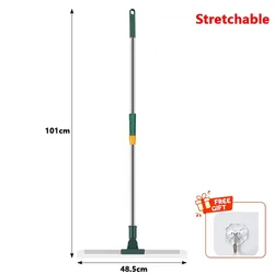 Telescopic Silicone Magic Broom & Floor Squeegee with Long Handle (48.5 - Stretchable)