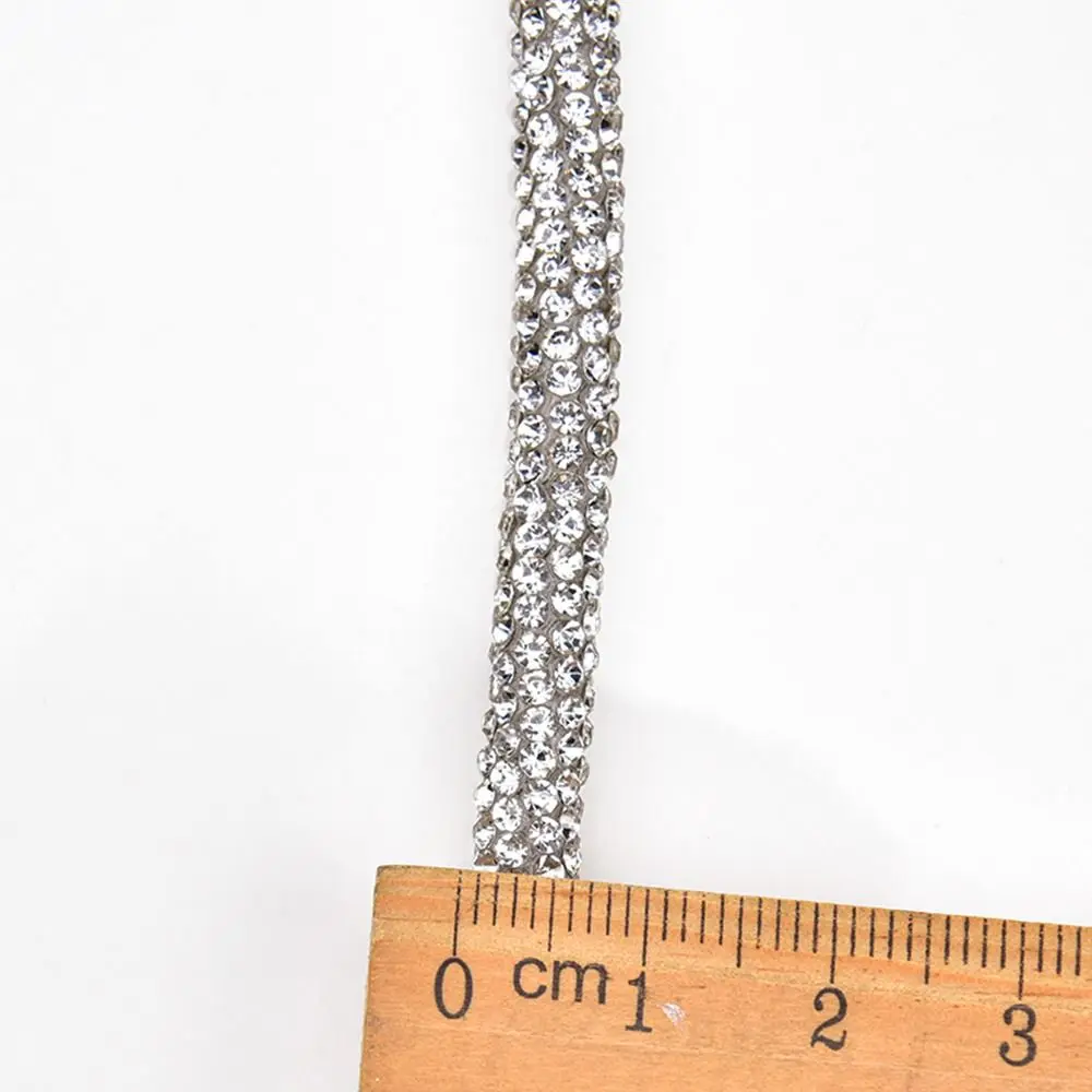 Sparkling Round Rhinestone Rope Glass Crystal Cord Full Rhinestone Pipe DIY Handmade Shoelace Bracelet Bridal Dress Decorative