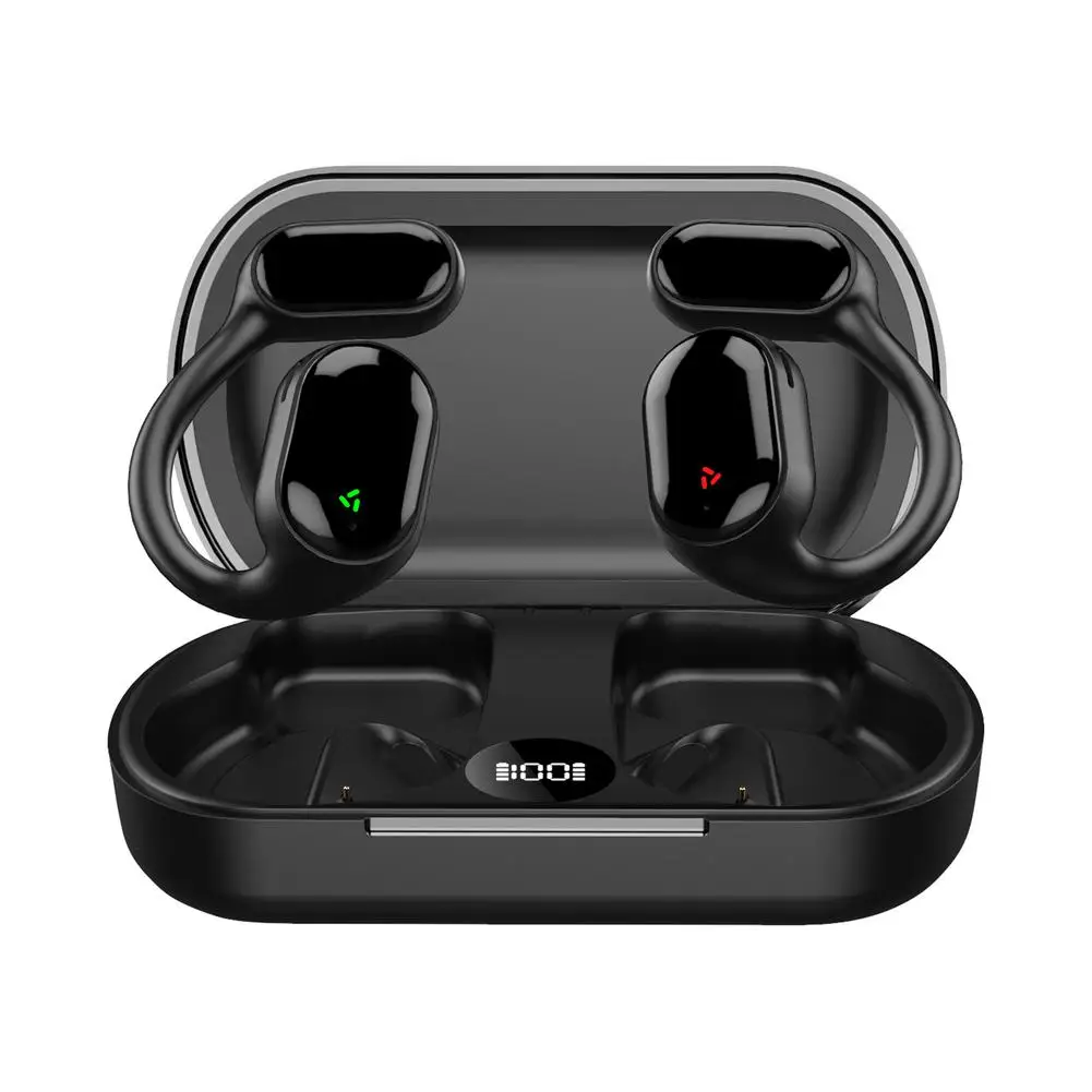 

Clip-On Open Ear Headphones Air Conduction Headphones Wireless Earphones With Built-in Mic Charging Case Earphones