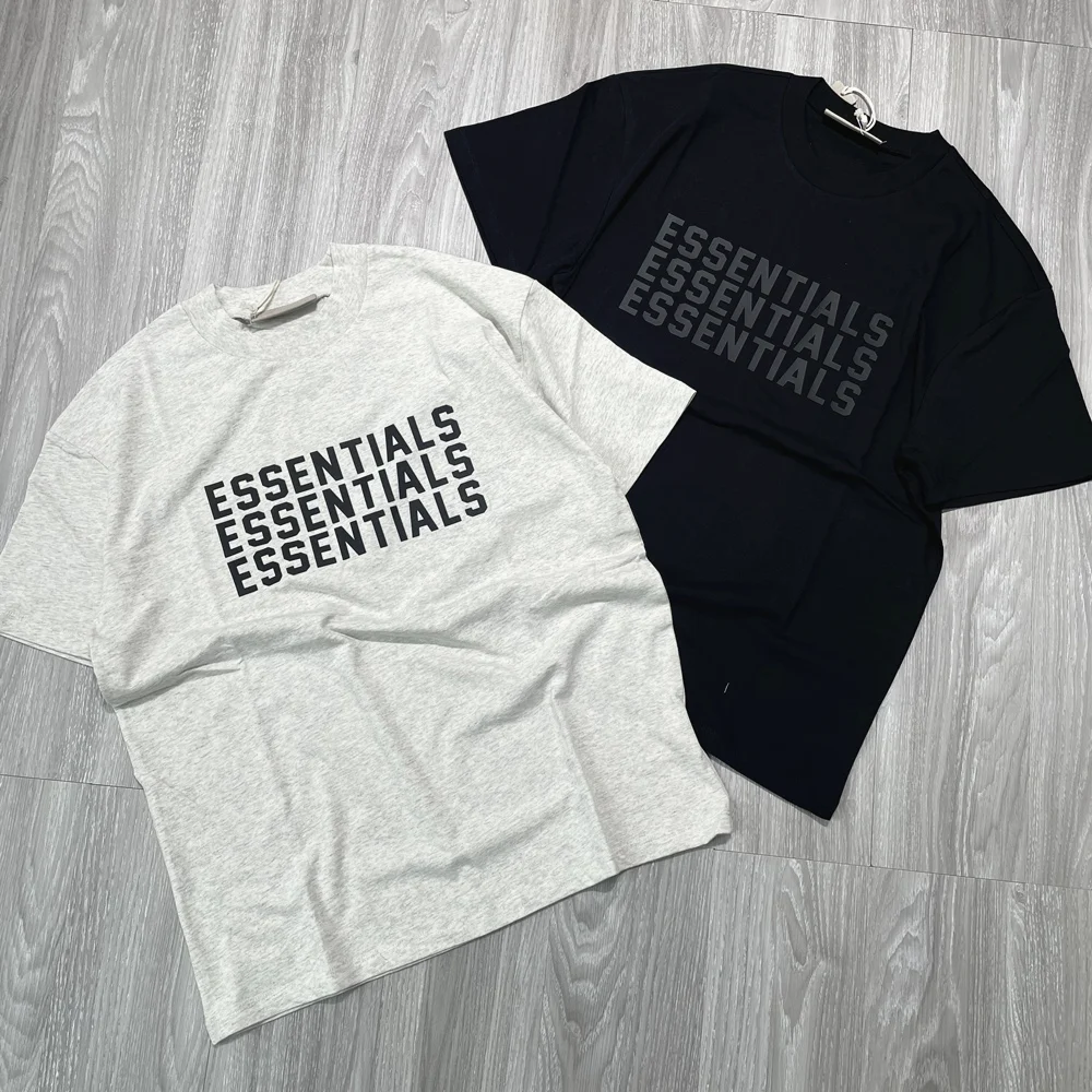 

Cooocoll 23SS Essentials Silicone Logo Slogan Fashion Tops T Shirt Oversize Summer Casual Simple Neutral Style Men Clothing