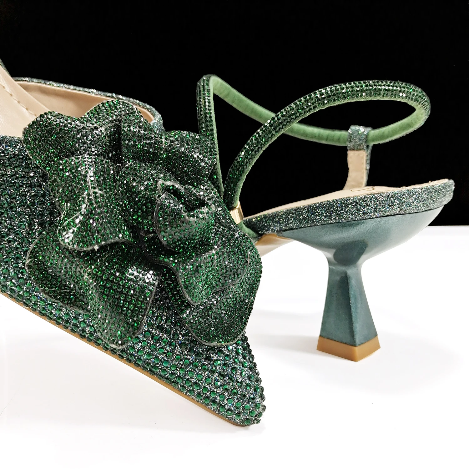 QSGFC Italian Style Evening Party Shoes And Bag Set Rhinestone With Shoes Elegant Comfortable Women Heeled Women