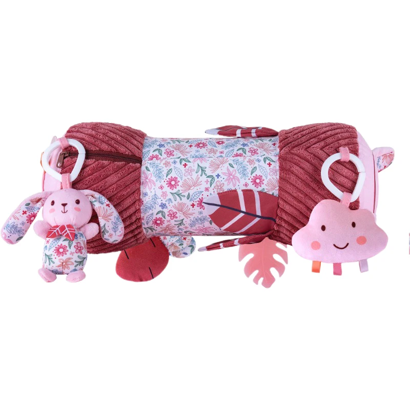 Baby Pillow Soft Inflatable Soothing Pillow Bedroom Nursing Pillow with Cartoon Rattle Toys
