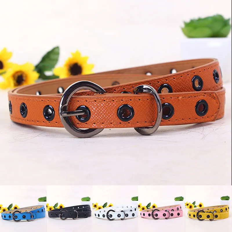 

99cm*2cm Kids Candy Color Waistband Leisure Waist Strap Belt PU leather Classic Boys Girls Waist Belt Children Belt Alloy Buckle