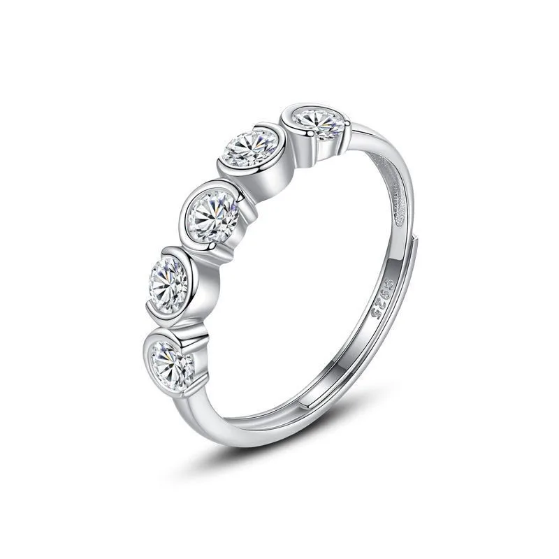 

2024 925 Sterling Silver Zircon Women Shiny High luxury Rings Charm Shiny Fashion Valentine Day Wedding Light Luxury Gifts Y2k