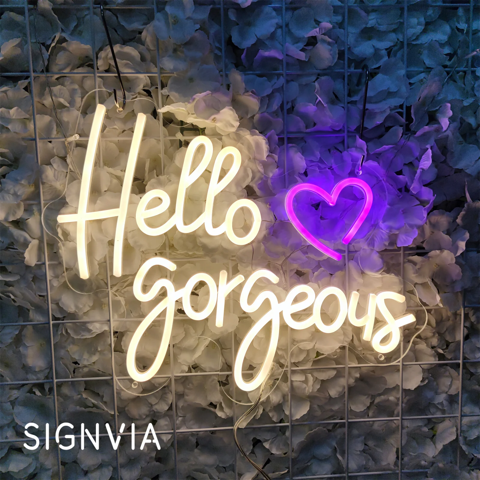 

Hello Gorgeous Neon Sign Led for Wedding Light Pink Neon Signs for Bedroom Birthday Party for Wall Decor LED Neon Lights Signs