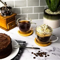 250ml Double Walled Glass Coffee Mugs Insulated Borosilicate Glass Coffee Cups with Handle for Cappuccino, Latte, Tea, Hot/Cold 2