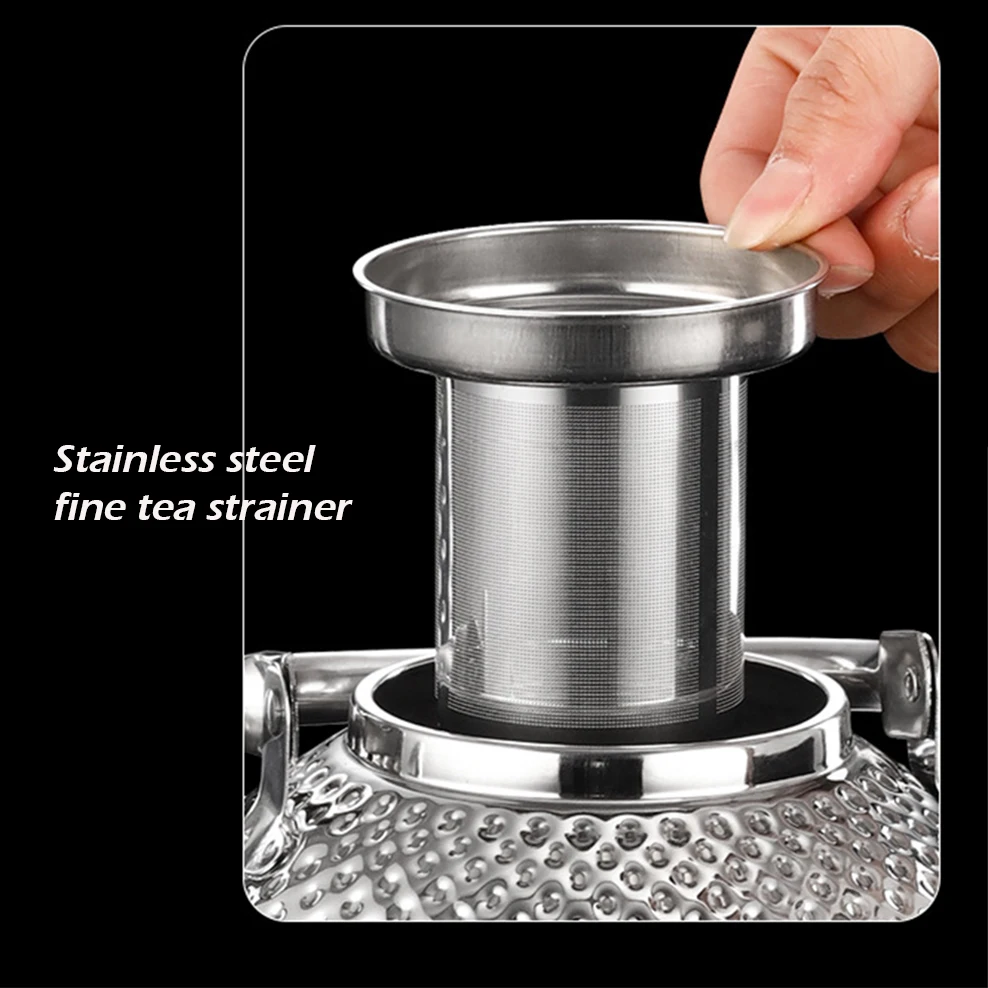 1.2/1.5/2.0L Stainless Steel Teapot Hammer Texture Boiling Kettle With Tea Strainer Home Restaurant Induction Cooker Tea Infuser