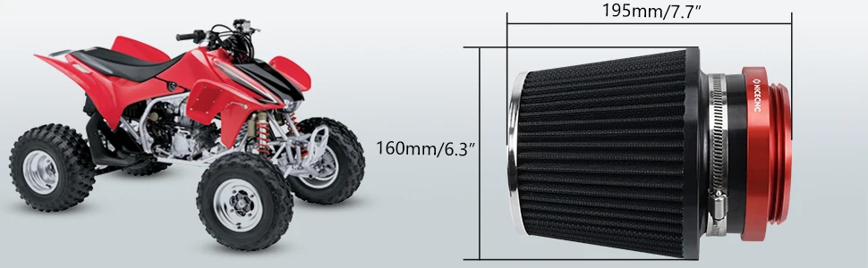 Für Honda TRX450R 2006–2009 Luftfilter-Ansaugsatz ATV TRX450ER 2006–2014 TRX 450R Aluminium mit hohem Luftvolumen 17211-HP1-600 – Detail 4