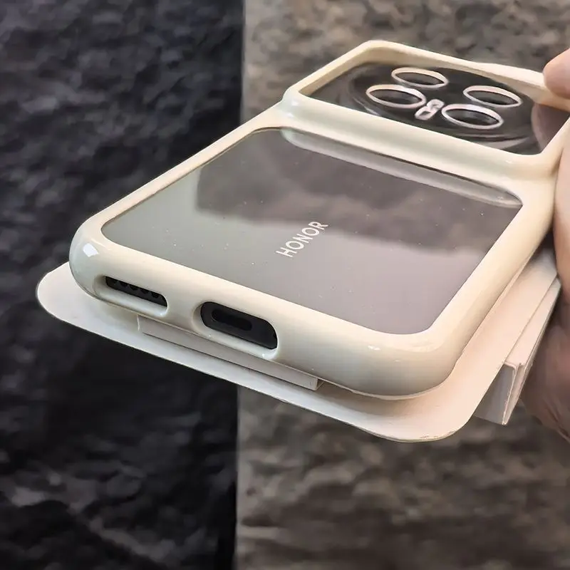 Sleek Circular Border Transparent Acrylic Phone Case - Shockproof & Non-Slip Bumper