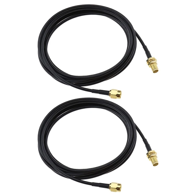

ABGZ-2Pcs 3Meter SMA Antenna Cable SMA Male To SMA Female WLAN Antenna Extension Cable RG174 Antenna Extension Coaxial Cable