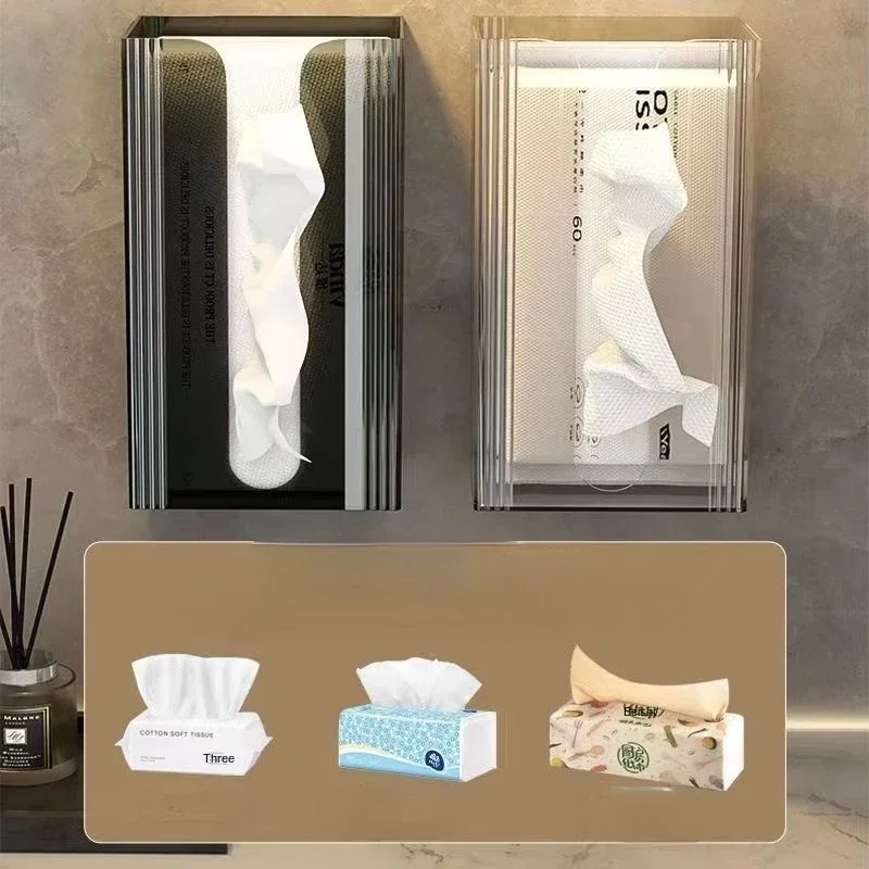 Toilet Paper Holder Punch-free Toilet Paper Holder Box Waterproof Storage