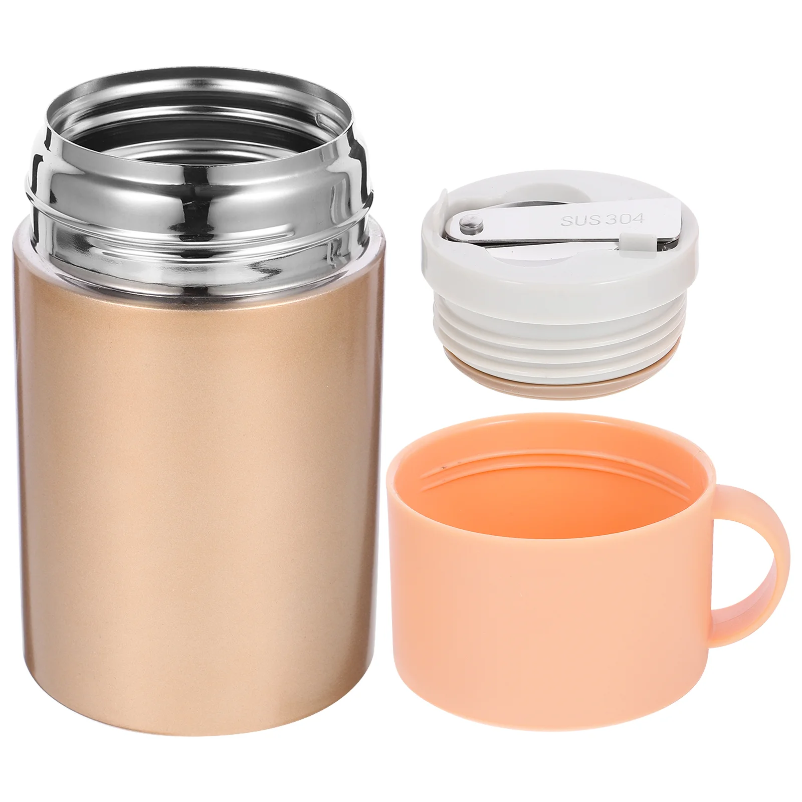 

Cup with Spoon Insulated Thermal Soup Cartoon Cups Food Jar Stainless Steel Milk