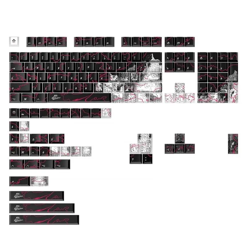 

146 клавиш PBT DyeSub, колпачки для граффити, набор колпачков для игровой механической клавиатуры