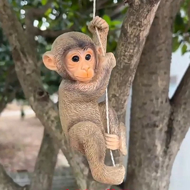 

Веревка с изображением обезьяны и дерева, подвесная обезьянка, искусство, искусство, украшение для дома и сада, подарок, прочная и легкая установка
