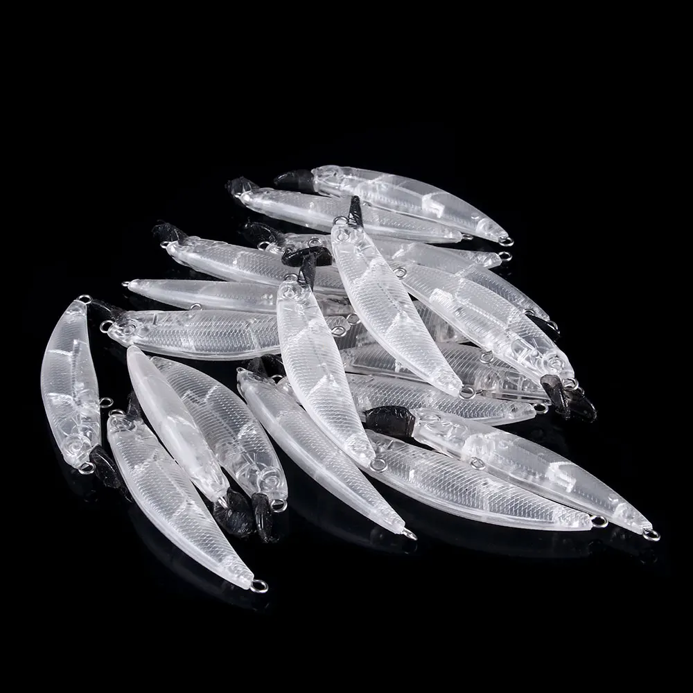 10pcs/7CM Blank Lure Unpainted Bait Body Fishing Bait Crankbait wobbler Artificial Plastic Hard DIY Tackle