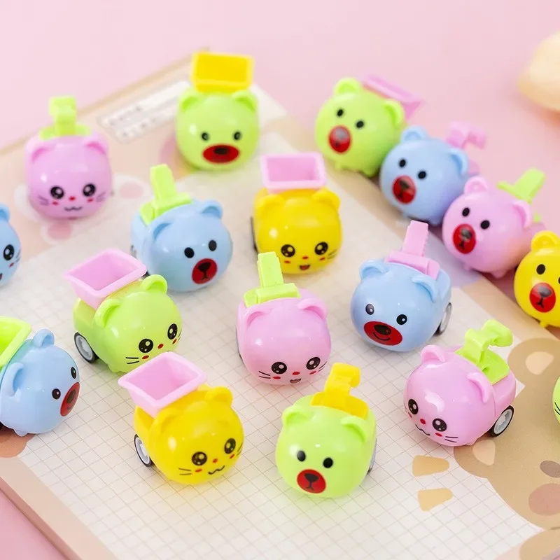 10Pcs Cute Mini Animal Cat Bear Pull Back Car Toys For Kids Birthday Party Favors Baby Shower Gift Pinata Fillers Premi Scolastici