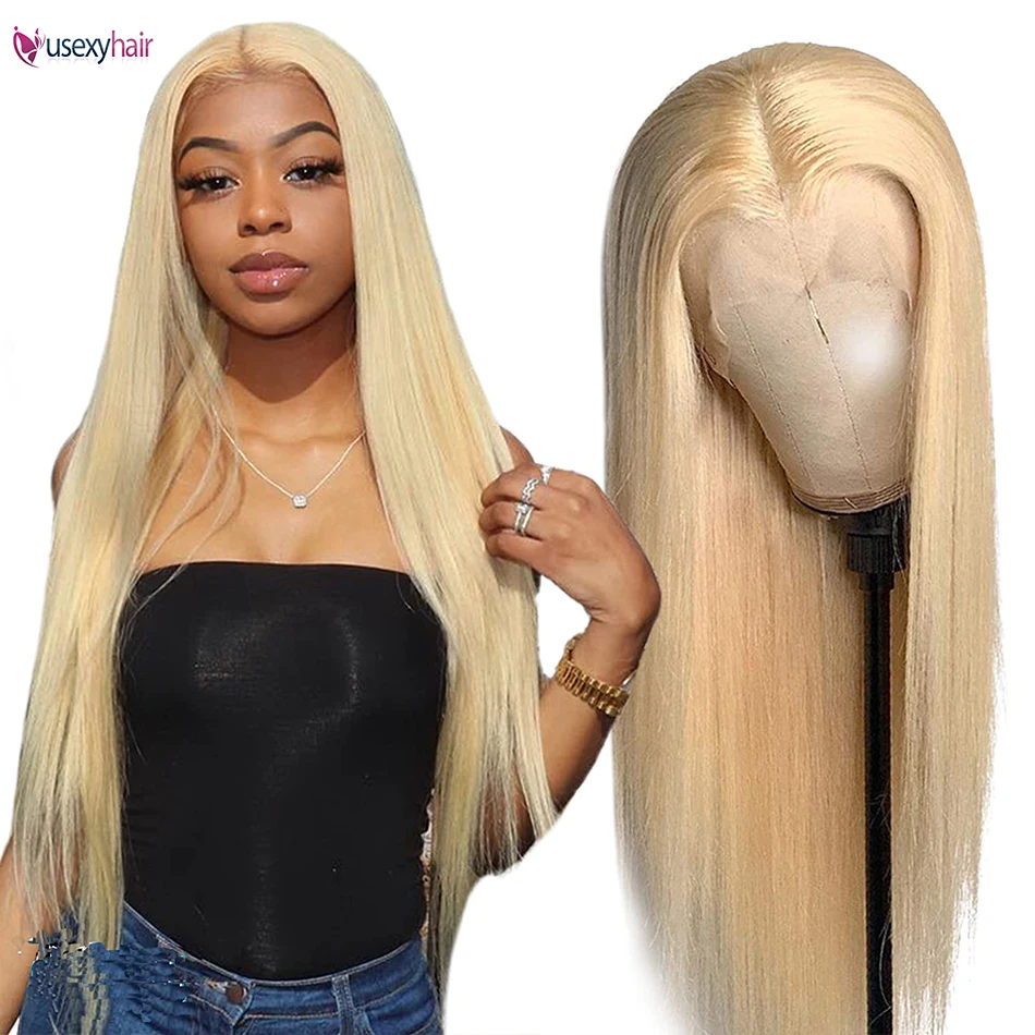 

Straight 13x4 Blonde Lace Front Wig for Women Human Hair 180% Density #613 Lace Frontal Wig Human Hair Preplucked Hairline