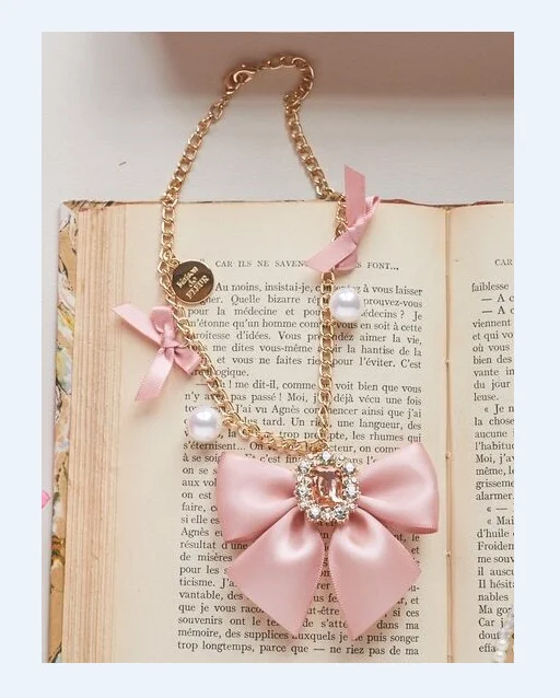 Japanese Style Sweet and Cute Women's New Suitcase Ornaments Fashion All-Match Pearl Diamond Ribbon Bag Chain Suitcase Ornaments