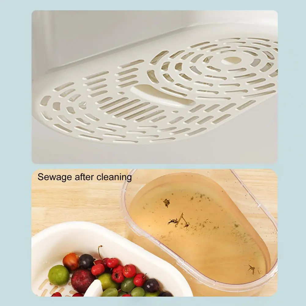 Fruit Solution Efficient Fruit Vegetable Washer with Large Capacity Spinner Bowl Detachable Brush Drain Basket for Easy Cleaning 6