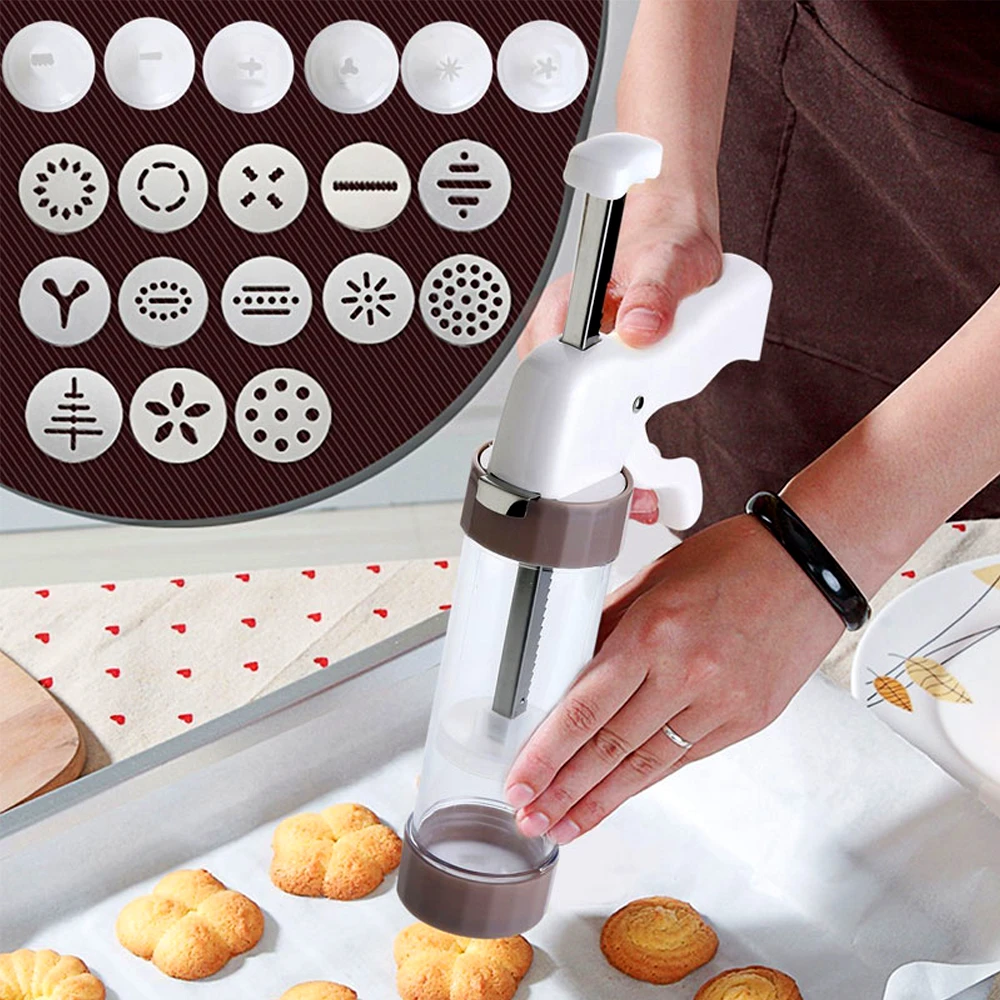 Cookie Press Kit-Cookie Press Making Gun Biscuits Cake Mold Maker Machine Dessert Decoration cookie maker press kit