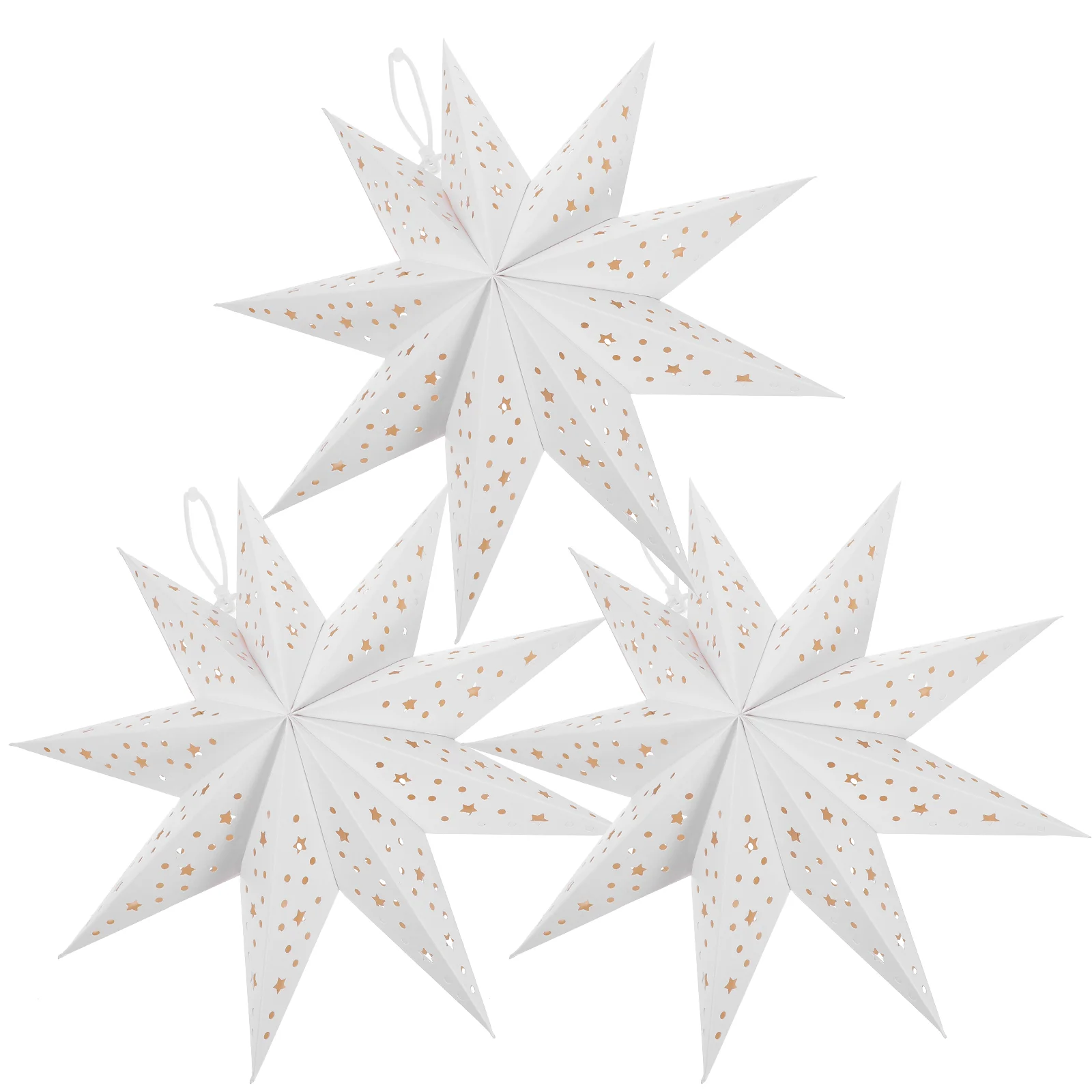 

Paper Star Lantern Hollow Out Lampshades Hanging Ornaments 9 Pointed Star Lanterns Hanging Decorative Indoor Decor Star Light
