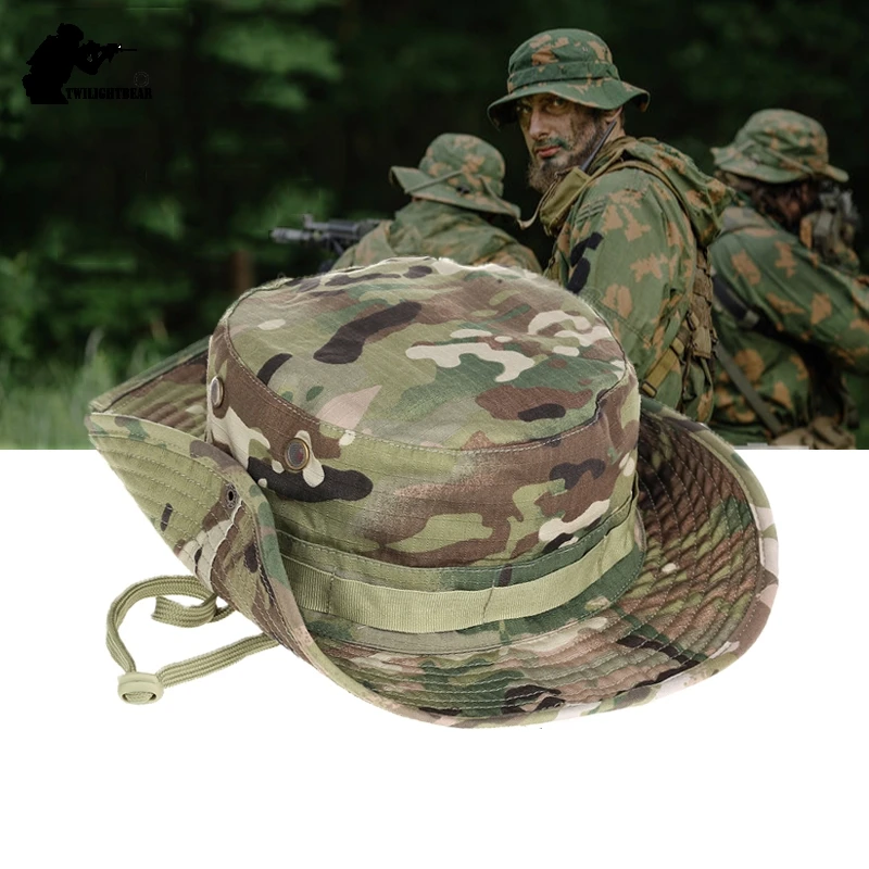 

Outdoor Fisherman Hat Sunscreen Round Brim Men's Mountaineering Hat Camouflage Polyester Fishing Waterproof Hiking Supplies