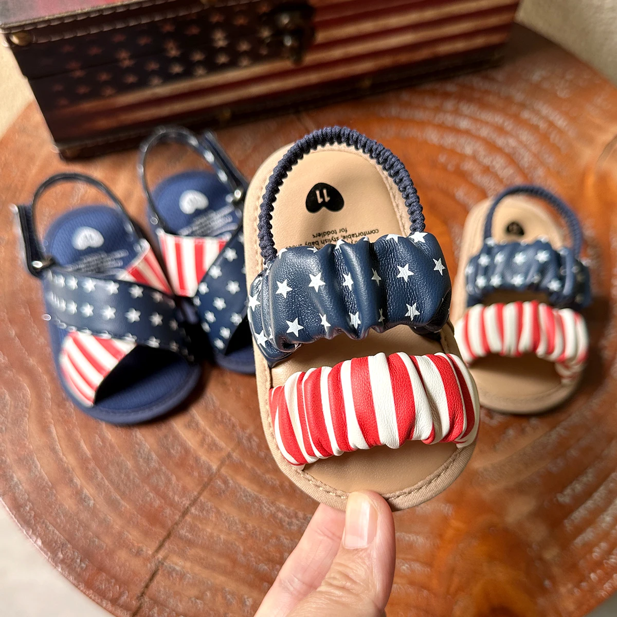 Summer Baby Dress Shoes for Independence Day and Presidential Election,Infant Baby Boys Girls Sandals Newborn Crib Shoes First W