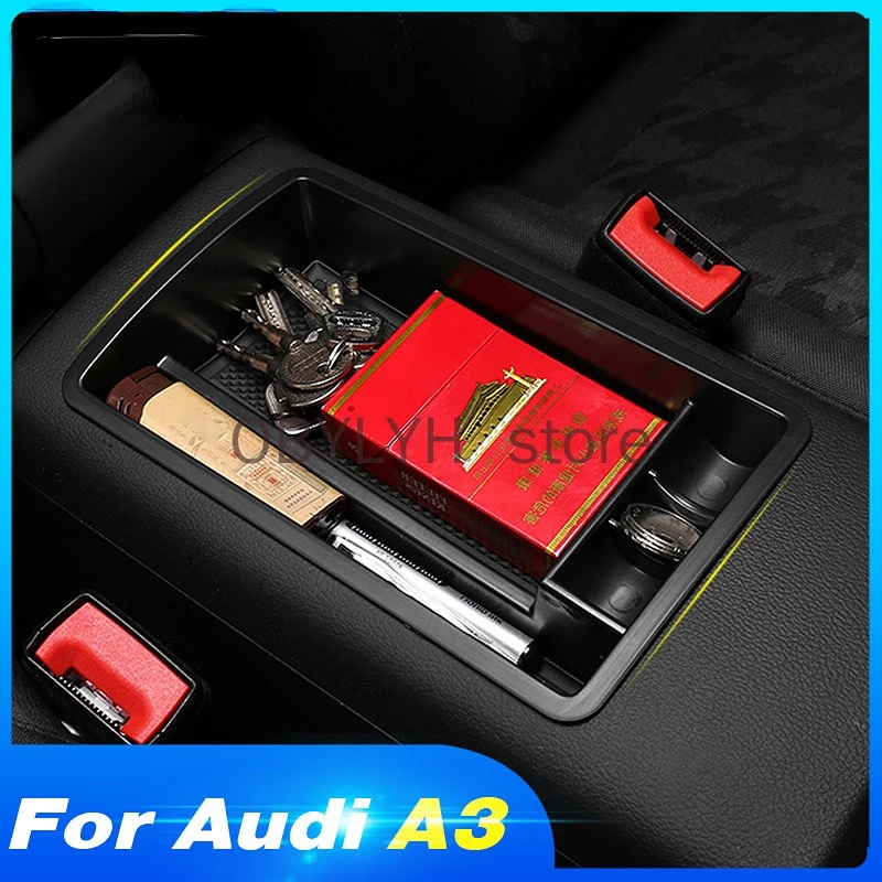 For Audi A3 8V storage box central console armrest door groove holder