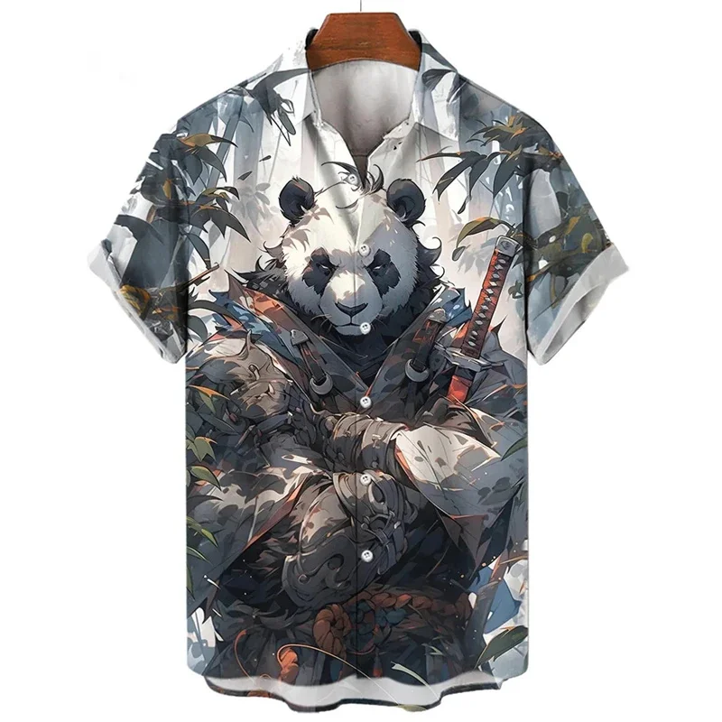 thumbnail image 1 of Nuevas camisas de animales para hombres, ropa con estampado 3D de panda y orco, camisas y blusas casuales de moda para hombres, ropa de hombre de alta calidad, 1 of 5
