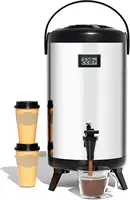 Insulated Beverage Dispenser-75 Cup Hot&Cold water Urn for Catering-Stainless Steel Premium 12 L/3.2 Gallon Hot Drink D 1