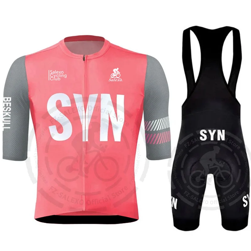 2025 SYN Cycling Jersey Men's Sports Set Summer Bike Jersey Mtb Cycle Wear Bib Shorts Short Sleeve Sets Maillot Ciclismo Hombre 2