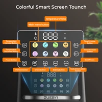 Air Fryer, ZUSBYI 6.5QT Air Fryer Oven With Smart Coloful Screen, 12 in 1 Customizable Functions, 1-Touch Digital Display 2