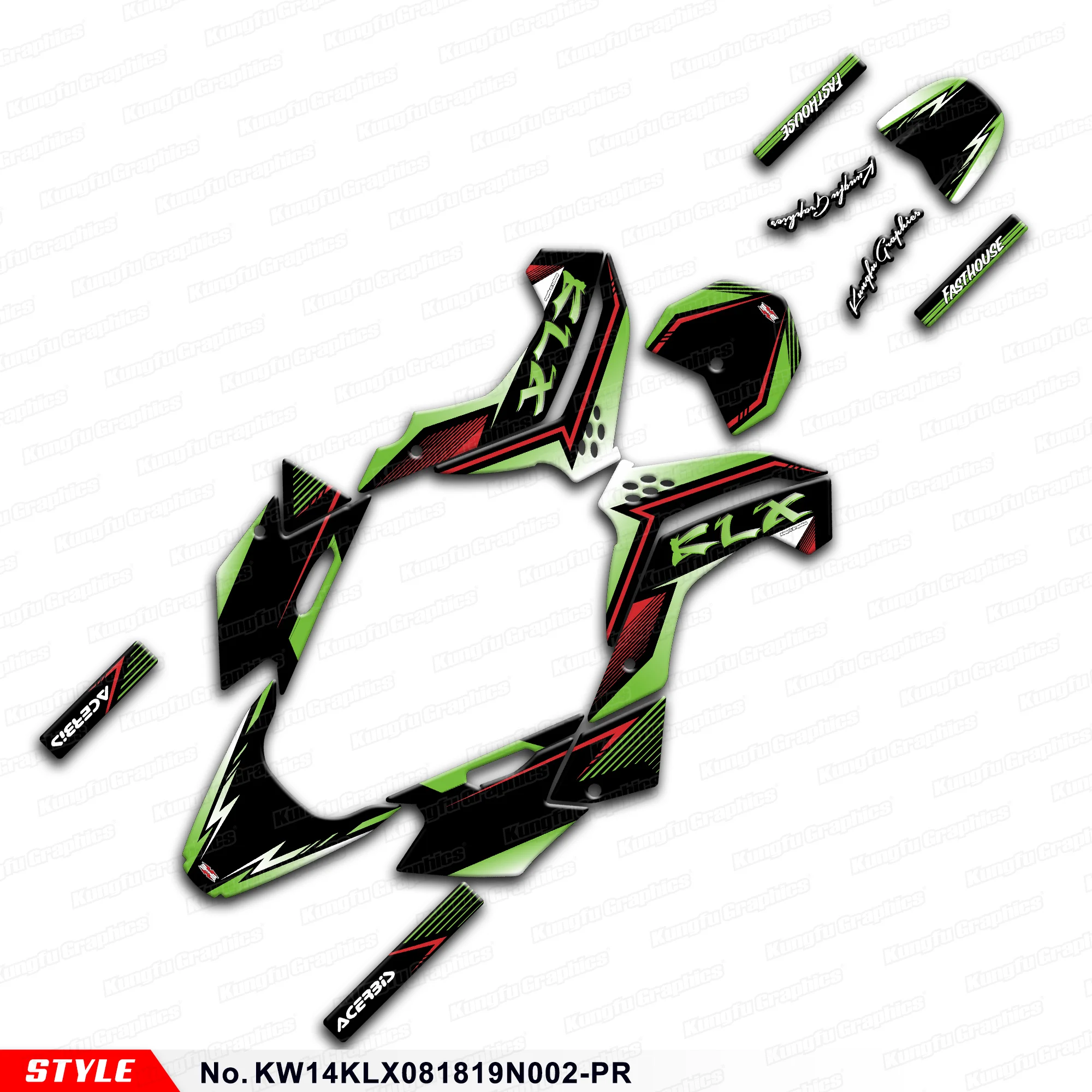 

Графические наклейки для мотоцикла, полная наклейка для Kawasaki KLX140 2008-2020, KW14KLX081819N002-PR