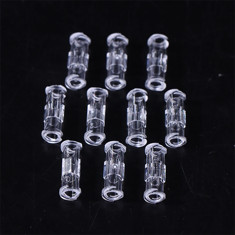 10PCS Leak-Proof Double Helix Luer Lock Adapter Medical Sterile Syringe Connector Transparent Plastic for Veterinary Use