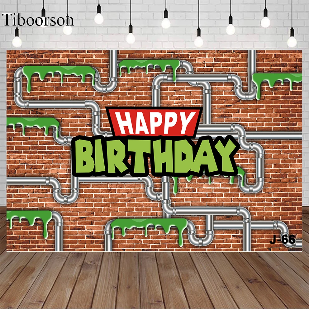 

Photography Background Vintage Brick Wall Cartoon Green Kids Baby Portrait Decor Backdrop Photo Studio Photocall Photophone
