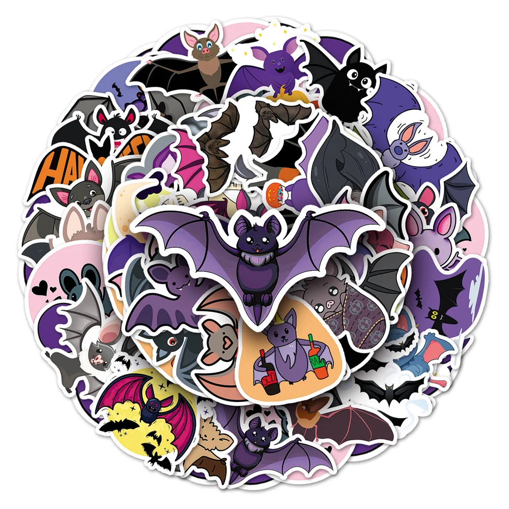 

10/30/50PCS Bat Cartoon Animal Personality Creative Sticker Refrigerator Computer Phone Skateboard Waterproof Sticker Wholesale
