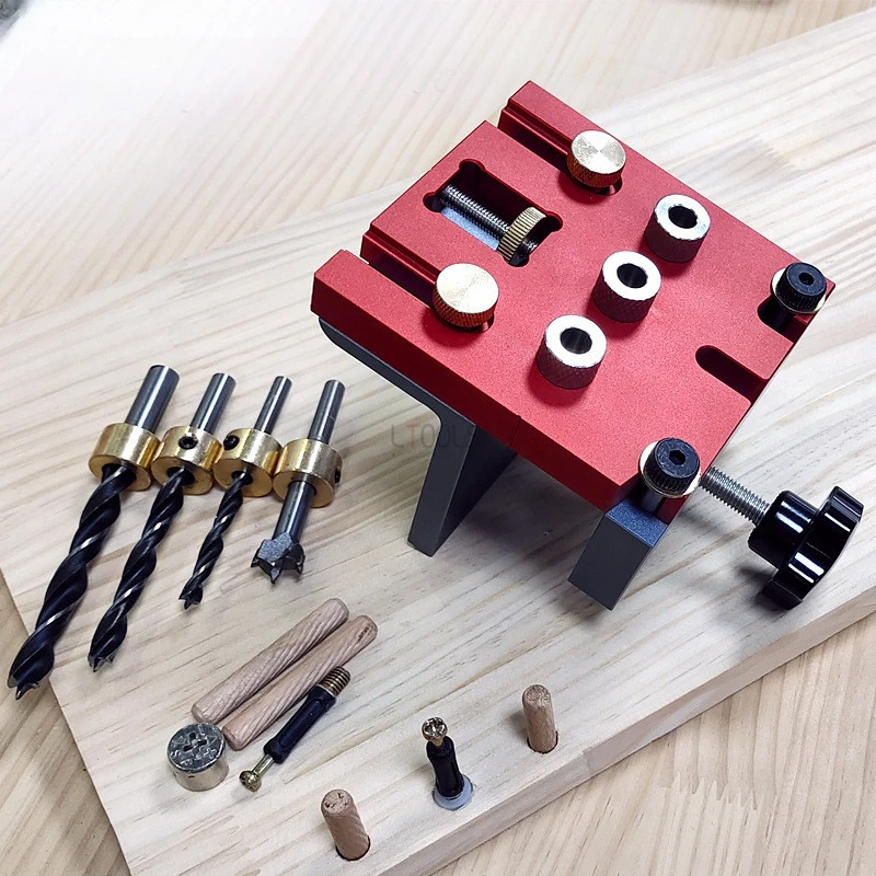 

Three In One Punch Locator Round Wooden Tenon Aluminium Alloy Plates Opening Two In One Accessories Splicing Woodworking Tools
