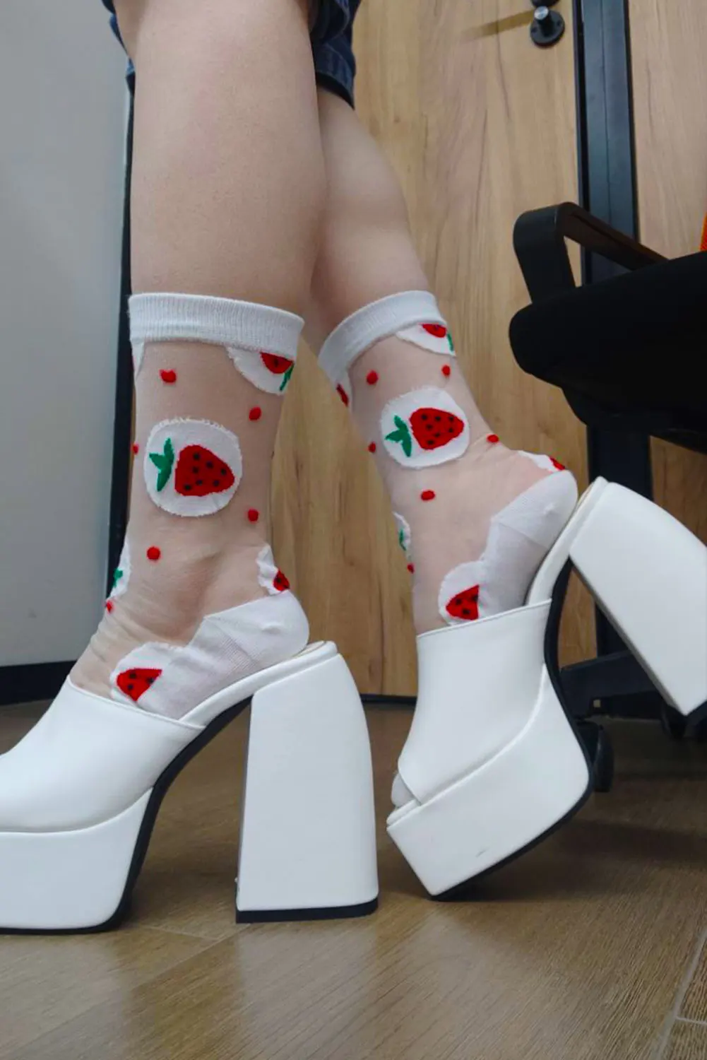 GIGIFOX Brand New Big Size 43 Summer White Chunky Heeled Mules High Heels Sexy Party Platform Heel Sandals Shoes For Women 2022