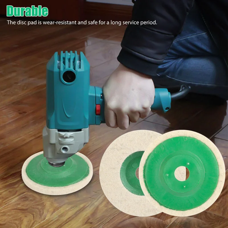 10PC 4'' Wool Buffing Polishing Disc Angle Grinder Wheel Felt Pad Buffer Buff Disc 95*8mm For Metal Marble Glass Ceramics