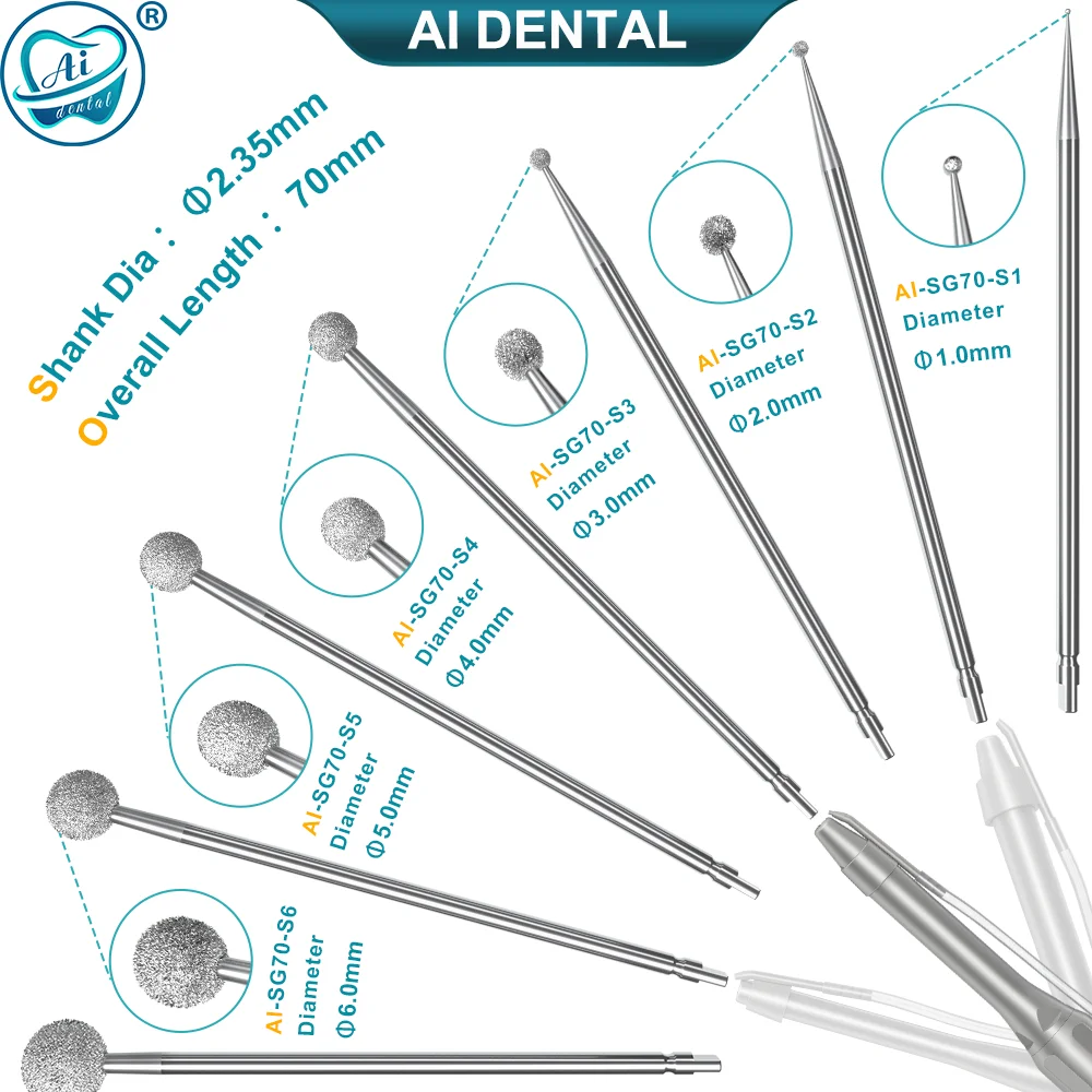 Dental Surgical HP Burs Strawberries Drills Dia 2.35 Fit Micro Surgery Contra Angle Bone Cut Surgery Handpiece Spare Parts