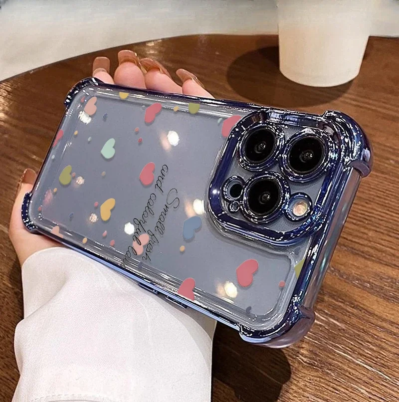Elegant Love Heart Plating Soft Shockproof Case Cover