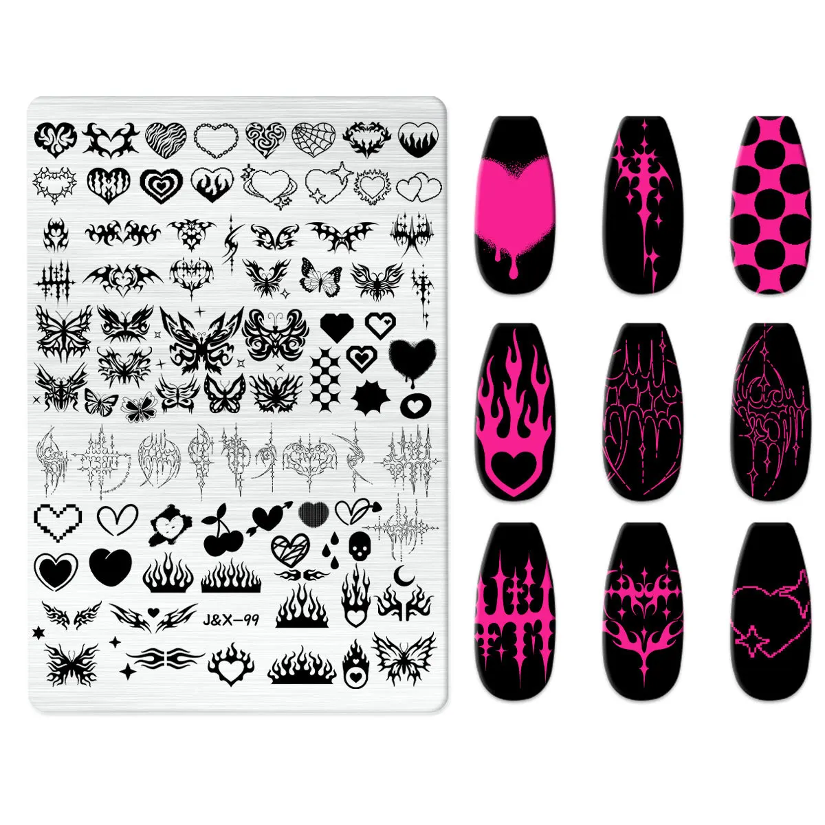 Cartoon Character Halloween Nail Art Stamping Plate Template Wizarding Animals Heart Image Stencil Mold Nail Printing Tools Draw 6