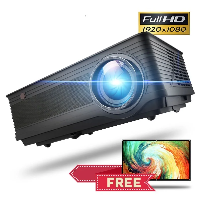 풀 HD 1080P 프로젝터, 4K 7000 루멘, 안드로이드, 와이파이, 블루투스, HDMI 호환, VGA, AV, USB, 선물, 신제품 TV M5S 시리즈