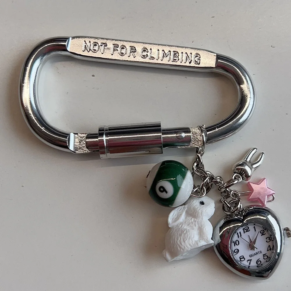 Handmade vintage keychain Metal pocket watch backpack Creative