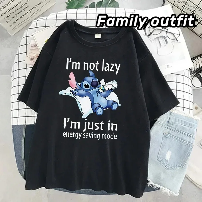 thumbnail image 1 of Linda camiseta de algodón de Disney Stitch para niños, camiseta de verano de manga corta con dibujos animados, camiseta para niños, camiseta de algodón blanca para niños y niñas, 1 of 4