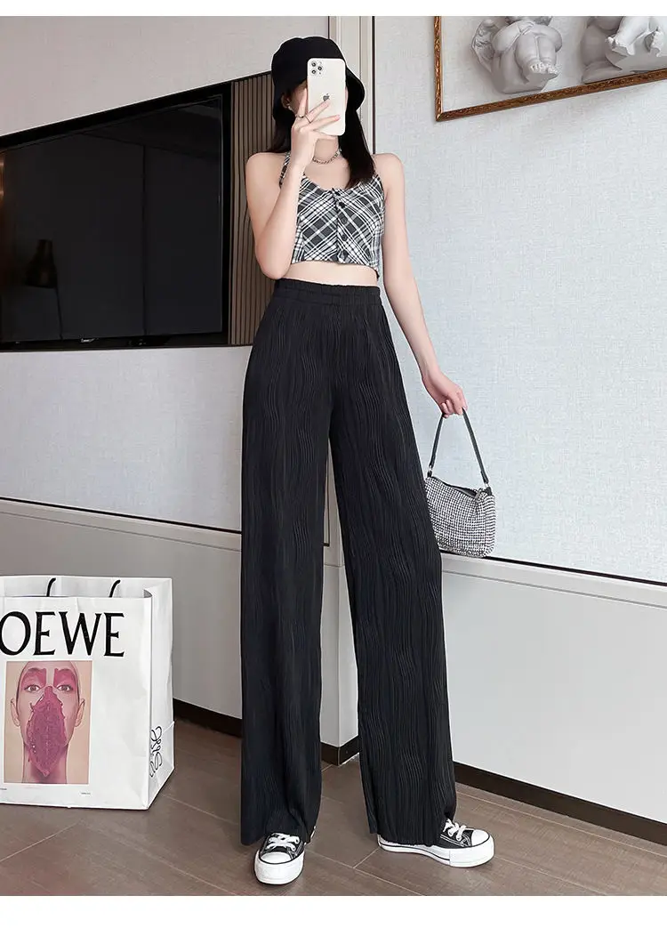 Streetwear Women's Water Ripple Wide Leg Pants