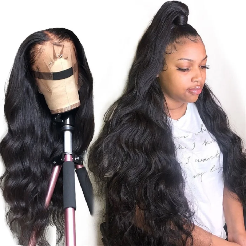 Long Wigs Body Wave Human Lace Front Wig 13x4 Transparent Lace Frontal Wigs Remy Brazilian human hair glueless full Preplucked