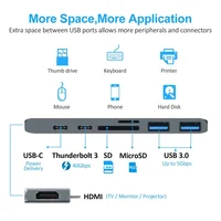 USB 3.1 Type-C Hub to HDMI Adapter 4K Thunderbolt 3 USB C Hub 3.0 TF SD Reader Slot PD For MacBook Air 13 15 Pro 14 M4 M3 M2 M1 - Image 3